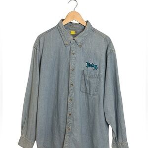 Port and Company Vintage Denim Button Up Dandy Work Shirt Size XL 100% Cotton.